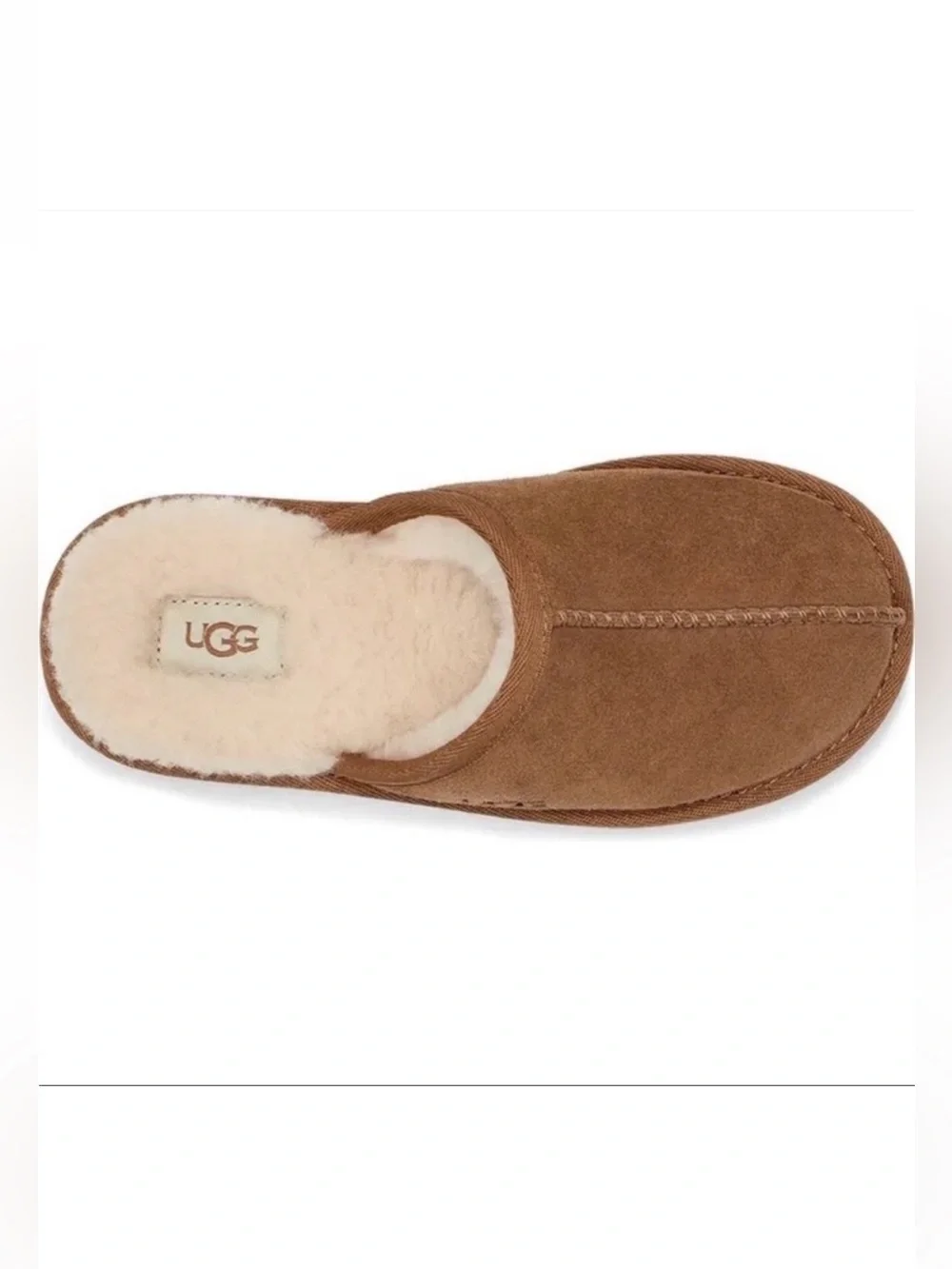 UGG Keegan Chestnut Suede Shearling Slide Slippers Kids Size 12 Cozy Comfort